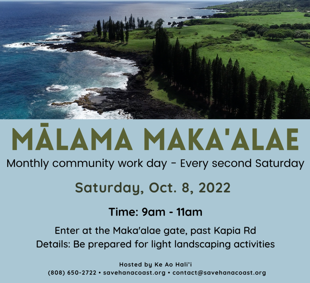 Malama Makaalae Community Workday